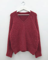 [MD Pick]ウールタッチブラッシュVネックニット (4 Colors)