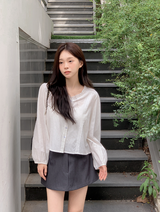 #AR Frill Lace Pintuck Blouse