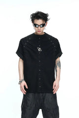 スパインプリーティドスタッディドTシャツ