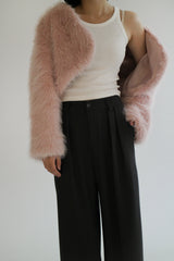 Crop fur jacket