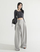 Two-button Wrap Pants