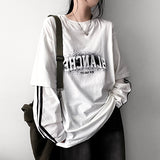 レスラインレイヤードロングスリーブTシャツ