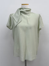 [Short Sleeve Version] Charming Tie Puff Blouse