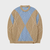 Big Argyle Boucle Knit