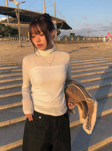 ヌベルタートルネックロングスリーブソフトTシャツ