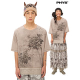 ニットノイジーホットダイヤモンドフローラル半袖Tシャツ