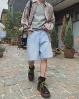 ブリーズ カットオフ デニム バミューダ パンツ