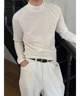 [MUSCLE FIT] Brushed golgi side zipper knit (3color)