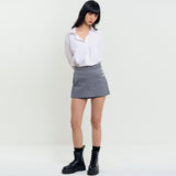 Button Detail Skort Gray