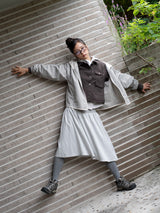 ボタンフーディーベスト (ライトグレー)