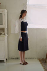 Nude midi skirt_navy