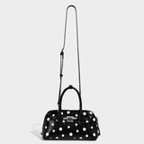 Dotcore Polka Dot Glossy Leather Boston Bag