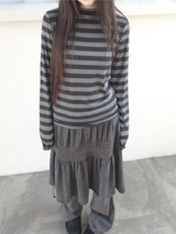 stripe mock-neck tee