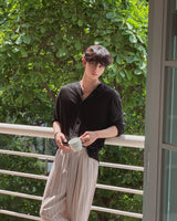 Bonnell Crinkle Stripe Wide Pants