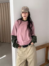 COMBI STRIPE HOOD TEE (3C)