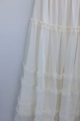 Cloud chiffon frill long skirt