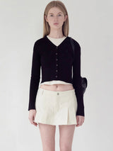 KIRSH PLAIN V NECK SLIM CARDIGAN - BLACK     