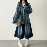 メリピンタックデニムバミューダショーツ [ショート & ロングセレクション*]