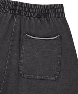 WASHED CUT OFF APPLIQUE SWEAT SHORTS