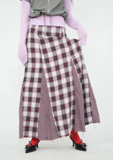 vintage check skirt red ver.