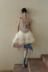 Basic Suede Open Toe Heel(Blue)