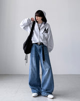 Applique クロップフードジップアップ