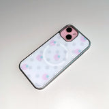 [MADE] STRAWBERRY DOT PHONE CASE (glass silver bumper)