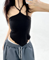 UNIQUE HALTER BUCKLE STRAP SLEEVELESS🤍💚🖤 - 3 COLORS