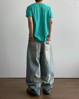Sticker Print Denim Pants