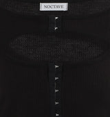 ワッフルフックトップ ブラック