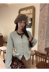Mint Brown Layered Cardigan Knitwear