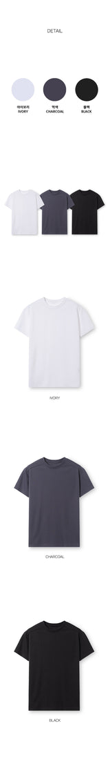 [PREMIUM][MUSCLE FIT] ショルダーラインマッスルハーフTシャツ(3color)