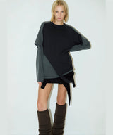 BICOLOR LAYERED LONG TEE