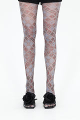 DYB STOCKING #04 BLUE CHECK TILE