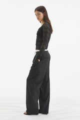 ROSE DOUBLE WAIST PANTS / BLACK