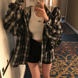 [Bellide made] airplane HOODED LOOSE-FIT CHECK SHIRT