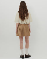 ロゴプリントプリーツスカート [BEIGE]