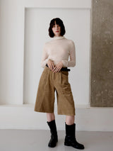 BROWN CORDUROY BERMUDA PANTS