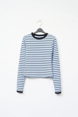 (W) Candy Fleece Striped Top
