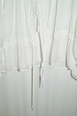 Frill V-neck Blouse (Ivory)