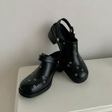 EYELET BUCKLE LOAFER (BLACK)