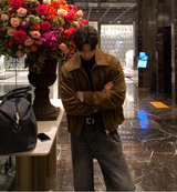  Jaylen Incision Suede Collar Jacket