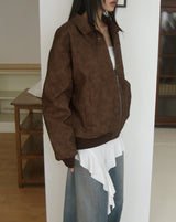 Kolmar Oversized-Fit Rivet-Washed Leather Jacket Jumper