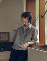 Fury Seersucker Crop Short Sleeve Shirt