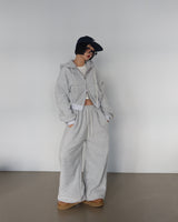 pleasantly thick fleece hooded zip-up jacket