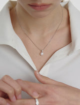 25FW★ エッセンスシルバー(W)モイサナイトフレッシュウォーターパールネックレス8mm