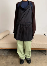  halter pleats layered dress