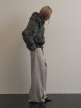 FUR SHORT JACKET CHARCOAL