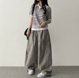 Roa Baslock Nylon Cargo Wide Pants