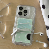 (MagSafe) ドットケース＋ドットテキスト ミントカード ジップセット